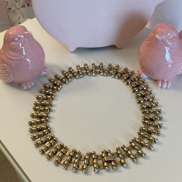Demarson Tori ladder link rhinestone capped collar necklace - Picture 2 of 5